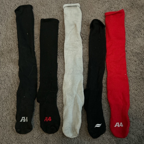 Knee high Softball/Baseball socks in black (x3), red, and light grey - Picture 2 of 2